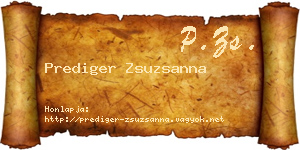 Prediger Zsuzsanna névjegykártya